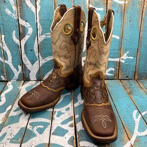 Alex Boots Cowboy Boots Boys 5/Womans 6.5 Square Toe Made In Mexico EUC